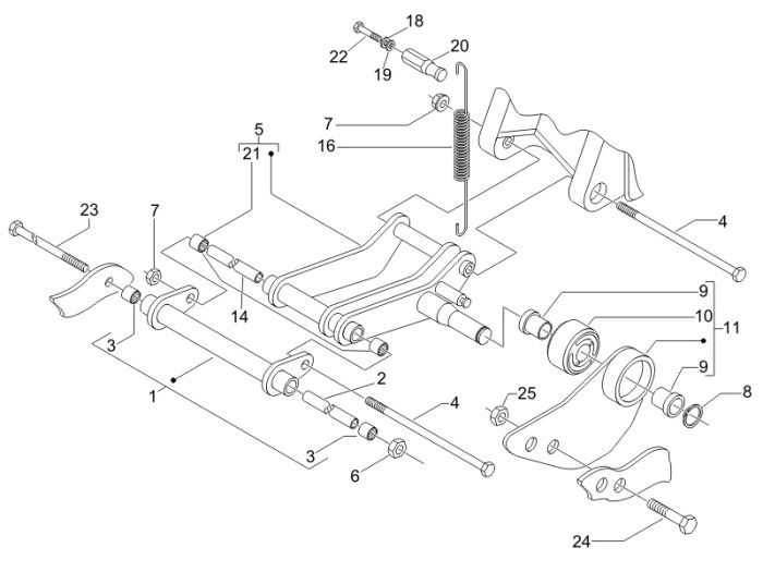 Motorophanging Piaggio Fly 50 4-takt AC