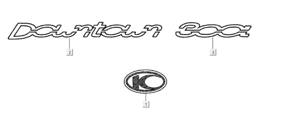 Emblemen - Stickers Kymco Downtown 300i donkergrijs