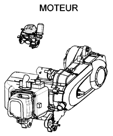 Motorblok compleet Django 50 4-takt Evasion