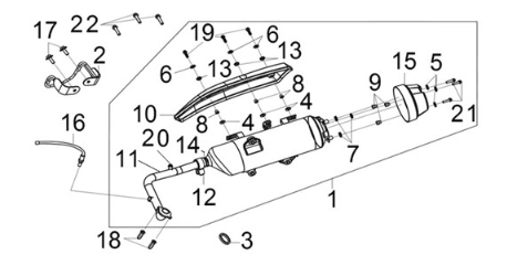 Exh. muffler Sym Joymax Z 125 E4