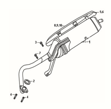 Exhaust muffler Sym Fiddle III 50 E3