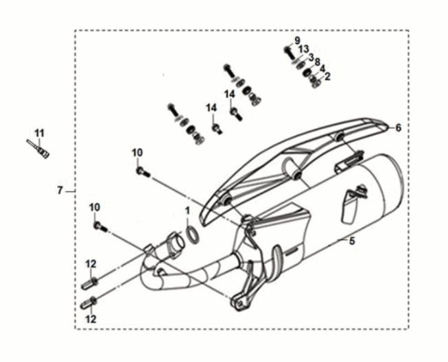Uitlaat Sym Jet 14 50i Euro 5