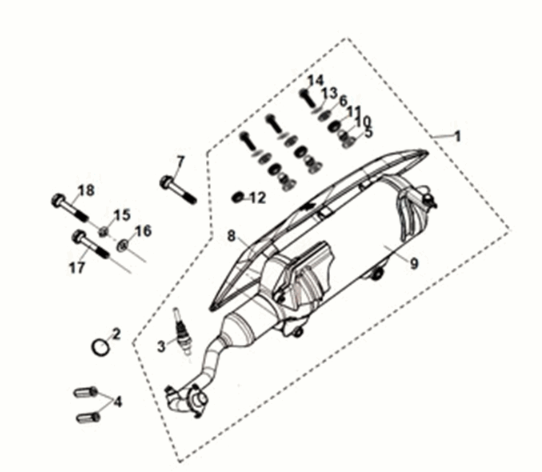 Exhaust muffler Sym X-Pro 50 E5