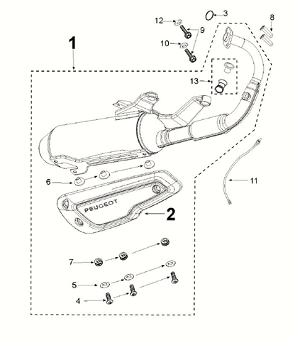 Uitlaat Peugeot Kisbee 4-takt Euro 5