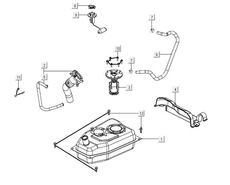 Benzinetank - Tankvlotter - Vacuümkraan Kymco People S 150i Euro 4