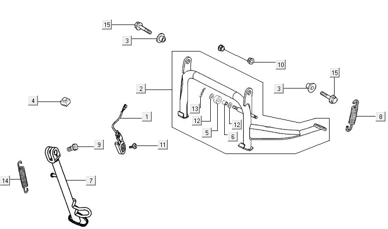 Middenstandaard - Zijstandaard Kymco New Downtown 350i ABS