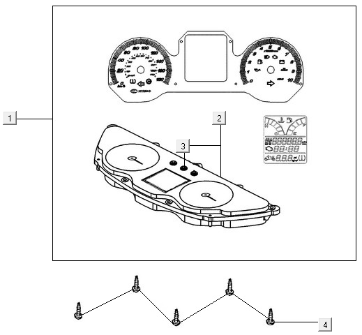 Kilometerteller - Cockpit - Kilometertellerkabel Kymco New Downtown 350i ABS