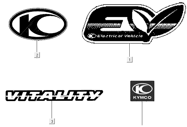 Emblemen - Stickers Kymco E-Vitality