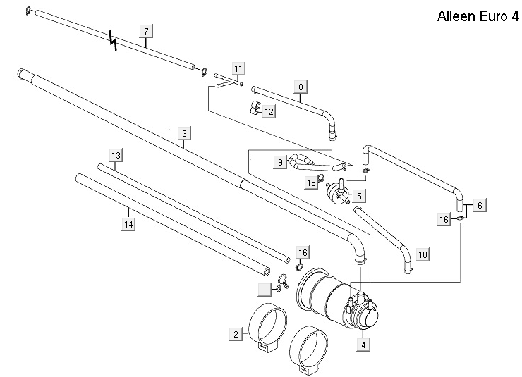 Koolfilter - Leidingen Kymco New Downtown 350i ABS