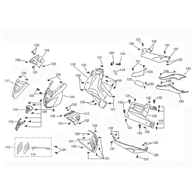 Voorkap - Beenschild - Treeplank F22 Zwart 1