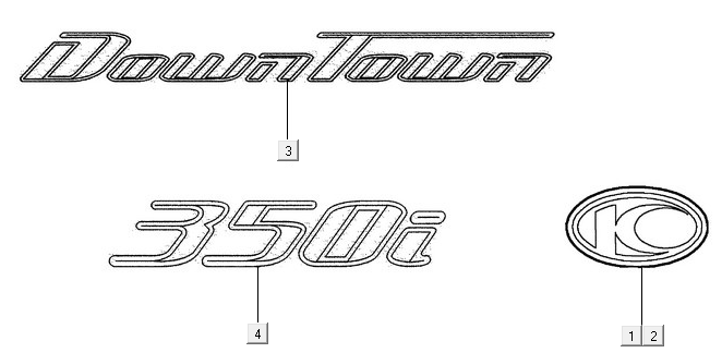 Emblemen - Stickers Kymco New Downtown 350i ABS