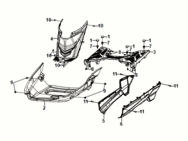 Floor panel - center cover Sym Orbit III 50 E5