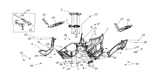 Floor panel Sym Joymax Z 125 E4