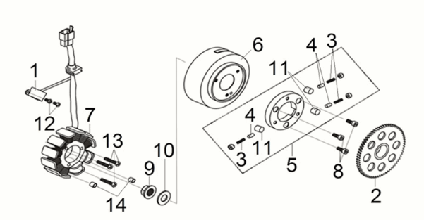 Flywheel - stator Sym Joymax Z 125i E5 2022