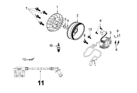 Flywheel magneto Peugeot Django 125 EFI E4 2018-2020