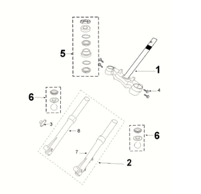 Fork steering Peugeot Tweet 125 Z PRO 2021-2022
