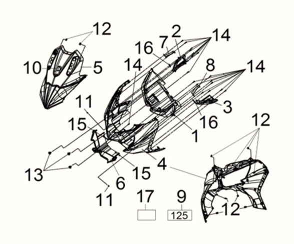 FR. cover Sym Joymax Z 125i E5 2022 SUBMARINE GREY (GY7547UL)