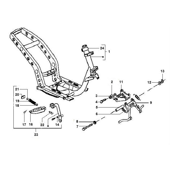 Frame - Middenstandaard Gilera Runner 50 2-takt LC 1998-2005