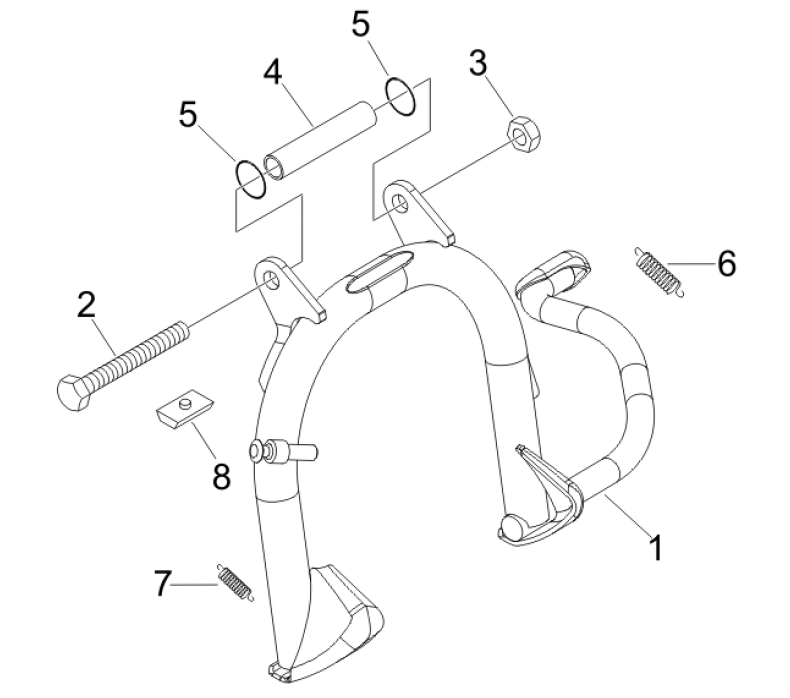 Frame - Middenstandaard Piaggio Fly 50 4-takt AC