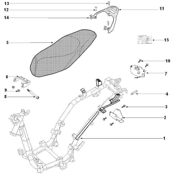 Frame- Zadel Peugeot Tweet 50 4-takt AC