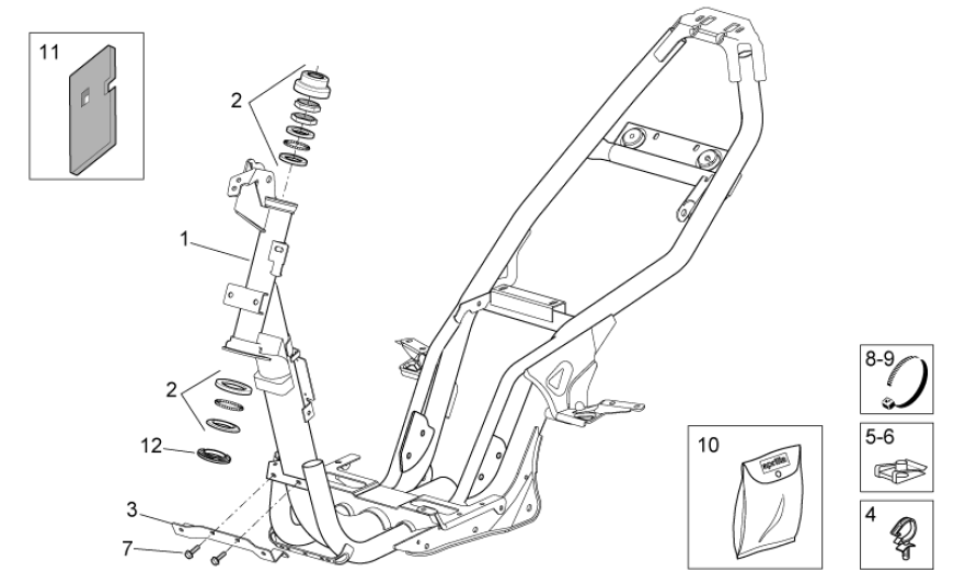 Frame Aprilia SR 50 LC (injectie en carburateur) 2004-2009