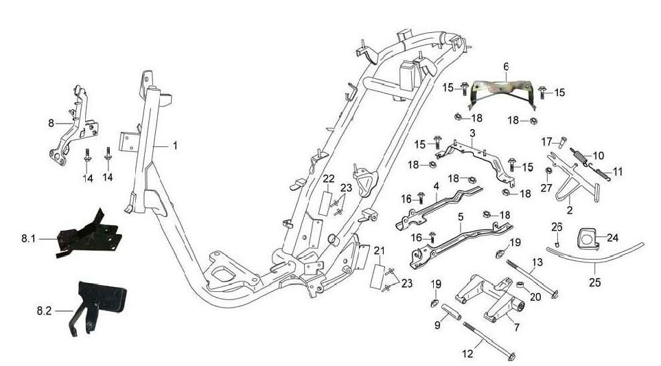Frame Baotian Speedy 4-takt