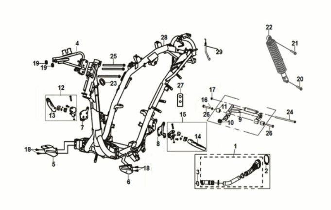Frame - Motorophanging Sym Jet 14 50i Euro 5