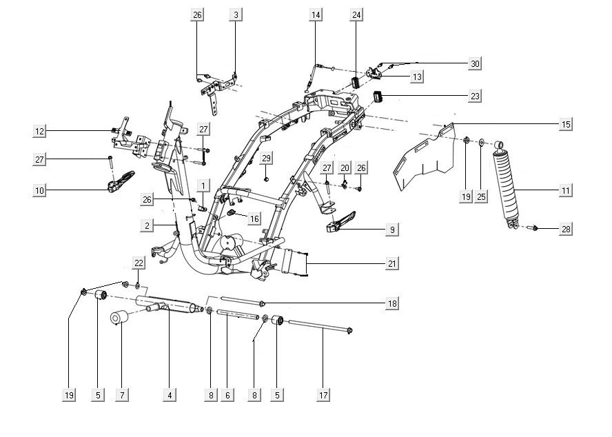 Frame body assy Kymco Filly 50 E5+