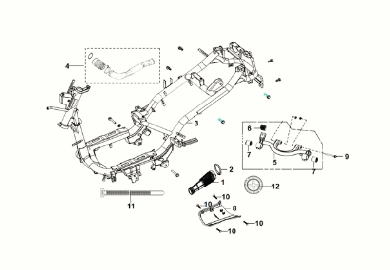 Frame - Motorophanging Sym Fiddle ll Euro 5