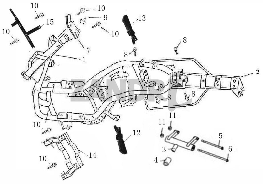 Frame BTC Grande Retro GT1 blauw creme metallic