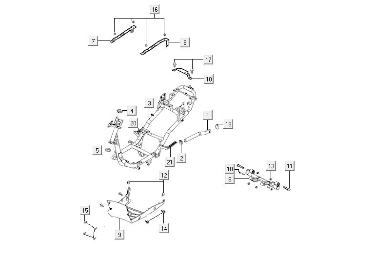 Frame Kymco Agility 10' 4-takt blauw