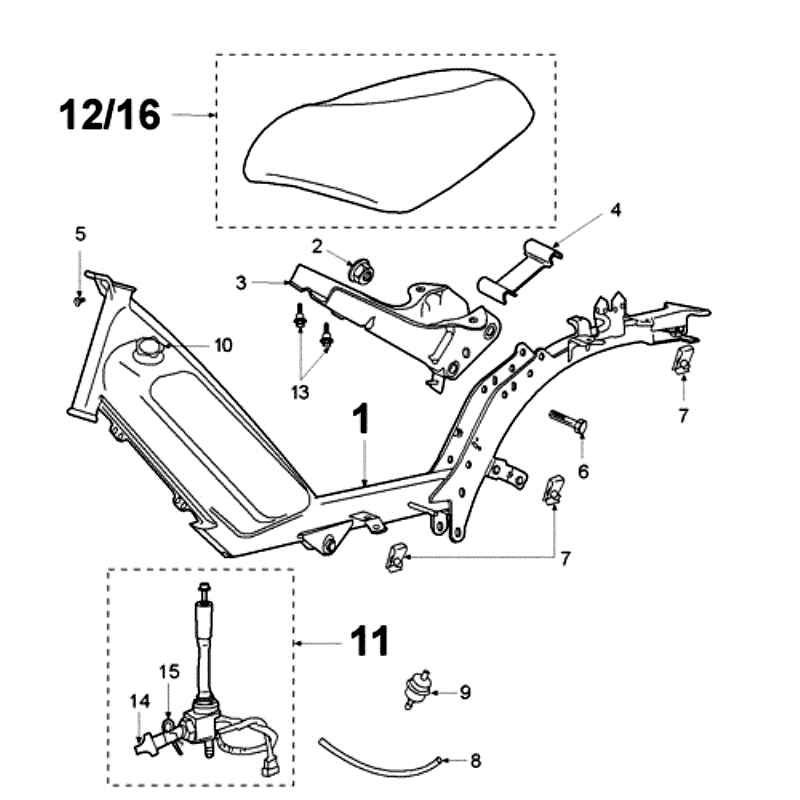 Frame - Zadel Peugeot Fox Delivery Rood