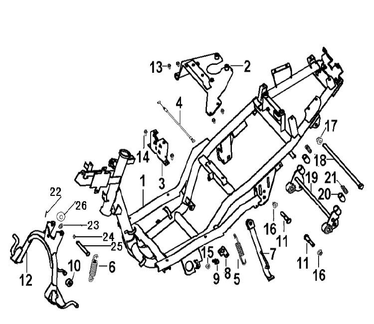 Frame Generic Xor 50 2-takt 2006 zilver