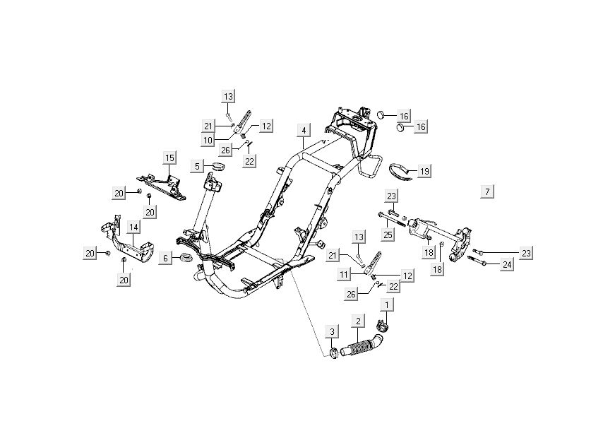 frame Kymco Super9 50 2-takt AC oud model race zwart geel