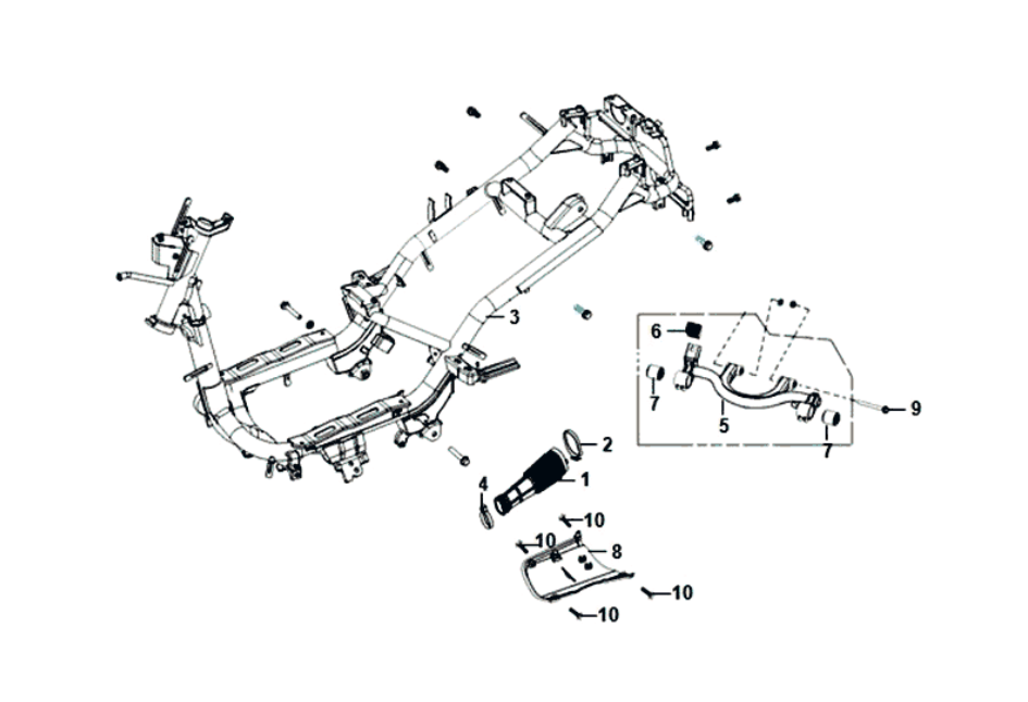 Frame - Motorophanging Sym Fiddle II Euro 4 (WH-006) White