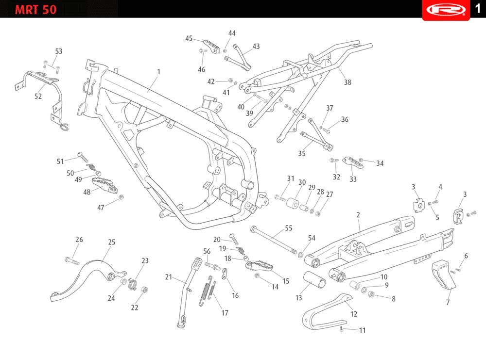 Frame Rieju MRT pro SM zwart 2010 2-takt