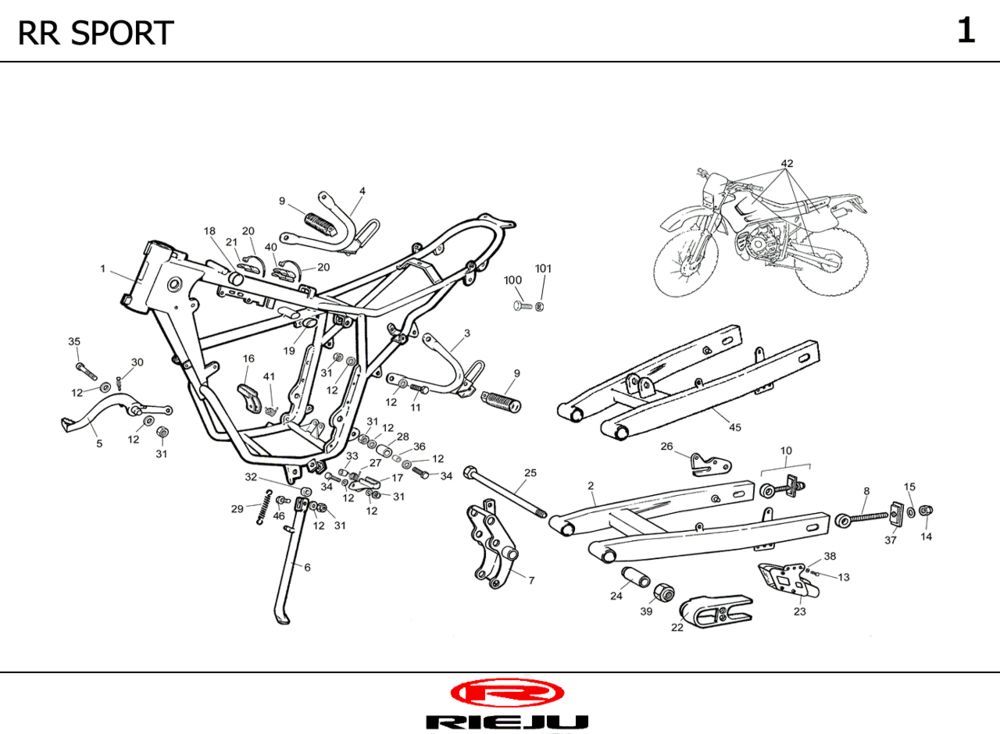 Frame Rieju RR Sport oranje 2004 2-takt