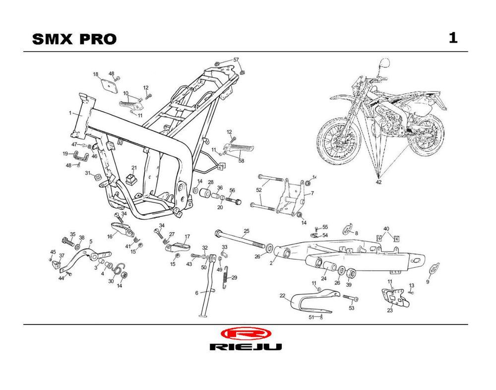 Frame Rieju SMX pro zwart 2004 2-takt