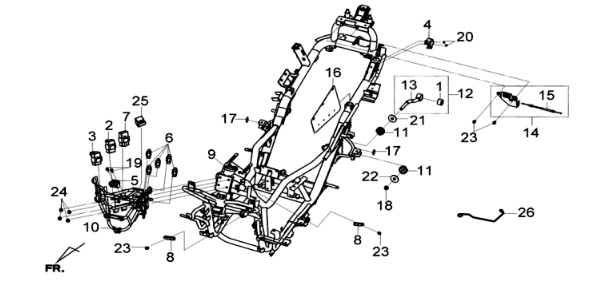 Frame Sym Joymax 300I ABS E3 2014-2016