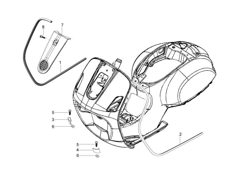Frame Vespa LX 50 4-takt 2V AC 25km/u bruin marrone 112/A