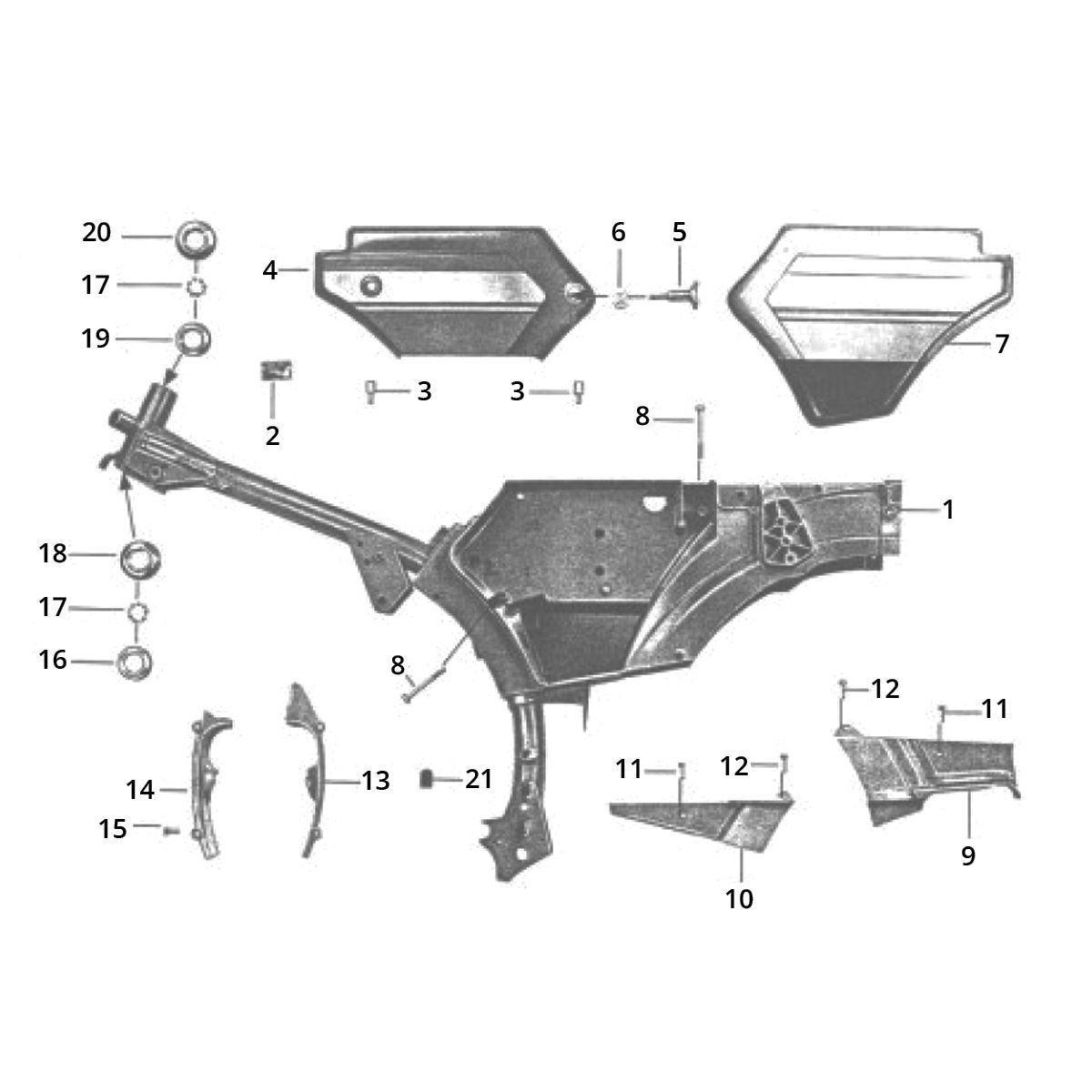 Frame  Zundapp C50 Sport 517-21LA