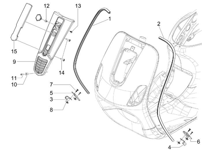 Frame Vespa S 50 2-takt AC wit monte 544