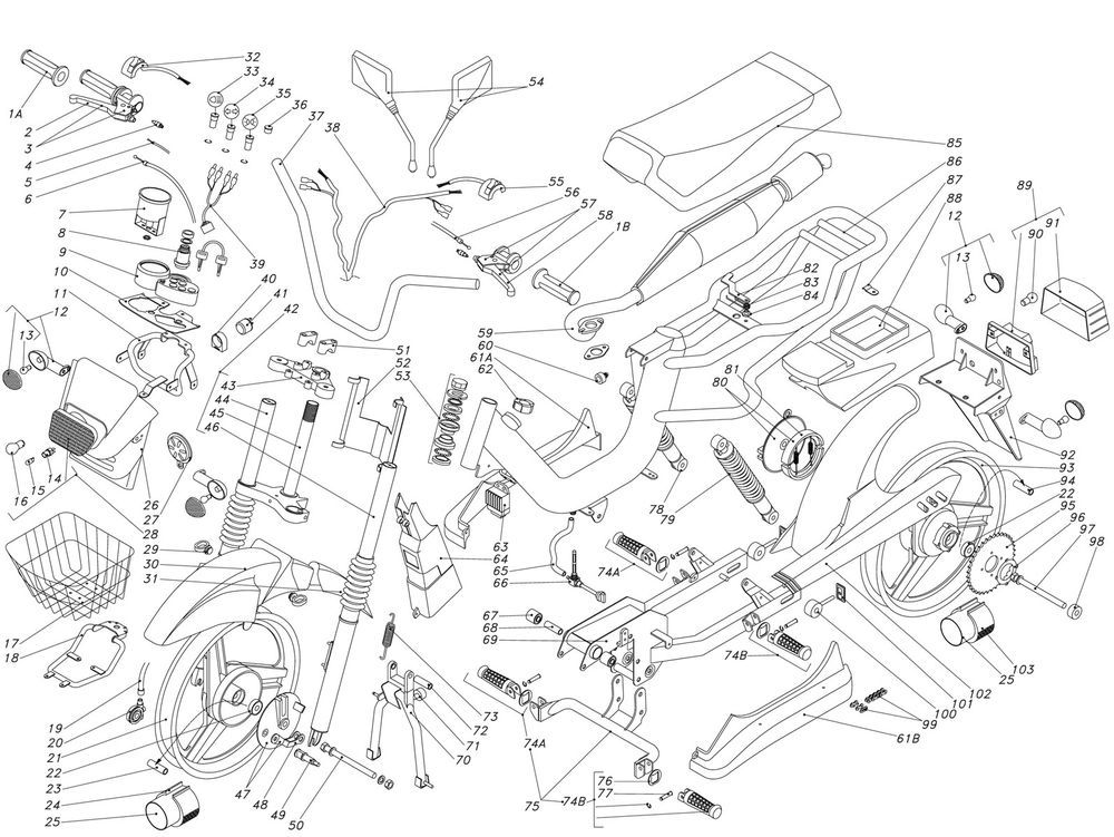Framedelen Beta Cyclo 45km blauw 2007 2-takt