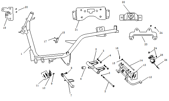 Framedelen China Ape 50 wit