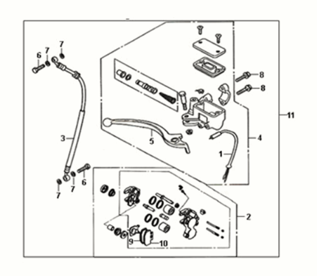 Front brake master cylinder Sym Fiddle III 50 E3