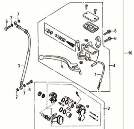 Front Brake Master Cylinder Sym Orbit III 125I E5
