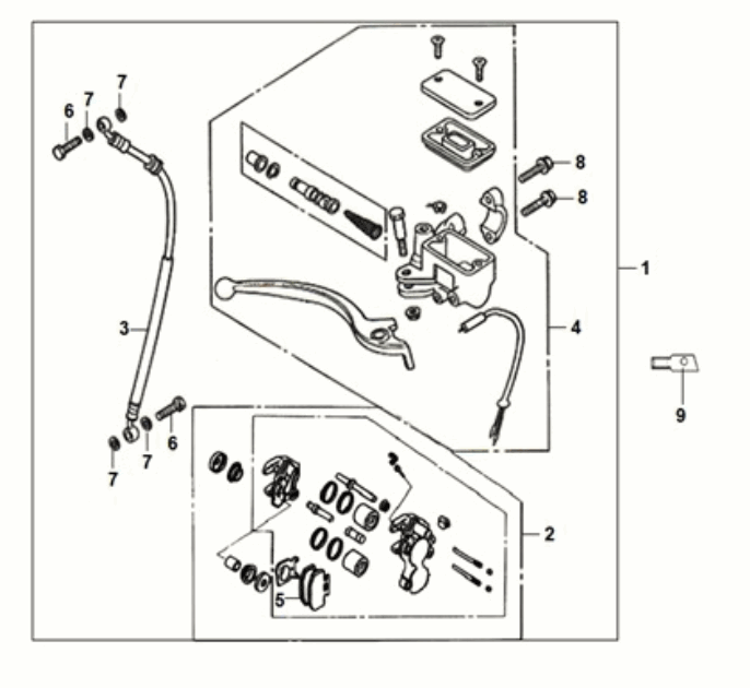 Front brake master cylinder Sym Orbit III 50 E5