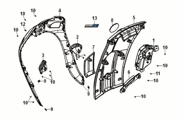Front cover Sym Fiddle IV 50 E5 Gray (GY-430C)