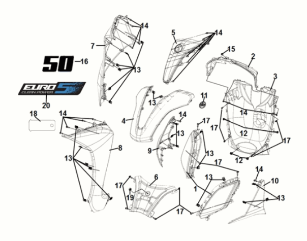 Front cover Sym Symphony ST 50 E5 Gray (GY-430C)