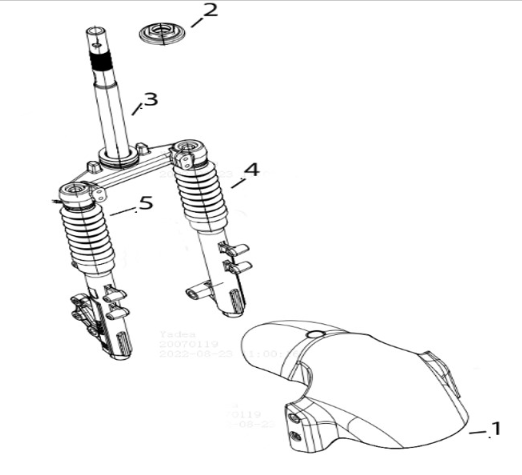Front fork assembly Yadea E8S